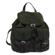 Prada Vintage Pre-owned Nylon ryggsckar Green, Dam