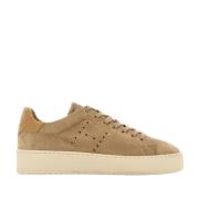 Hogan Perforerade Bruna Sneakers med Mjukt Fussbett Brown, Dam