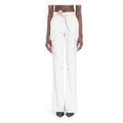 Andrea Adamo Flanell Multipockets Flare Byxor White, Dam