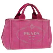 Prada Vintage Pre-owned Canvas prada-vskor Pink, Dam