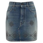 Max Mara Weekend Denim kjol med nitar design Blue, Dam