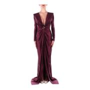 Elisabetta Franchi Red Carpet Klänningar med Front Logo Red, Dam