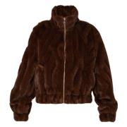 Liu Jo Brun Ecofur Bomberjacka Brown, Dam