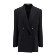 Balenciaga Svart Ull Oversized Blazer Black, Herr