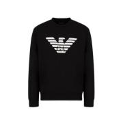 Emporio Armani Svart Örn Sweatshirt Långärmad Black, Herr