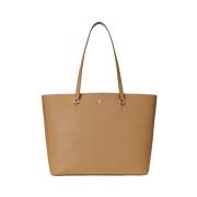 Ralph Lauren Stilren läderväska Beige, Dam