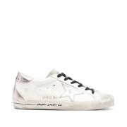 Golden Goose Italienska lädersneakers med stjärndetalj White, Dam