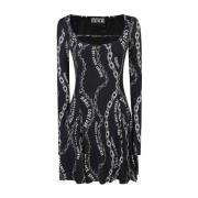 Versace Jeans Couture Svart Klänning Elegant Stil Black, Dam