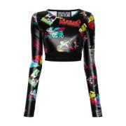 Versace Jeans Couture Svarta T-shirts & Polos för kvinnor Multicolor, ...