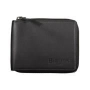 Blauer Elegant plnbok i lder med kortplatser Black, Herr