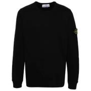 Stone Island Kompass Logo Sweatshirt Svart Bomull Black, Herr