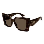 Alexander McQueen Stiliga solglasögon Am0467S i svart Brown, Dam