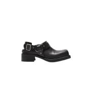 Acne Studios Svart Läder Spänne Mulor Skor Black, Dam