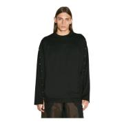 Mugler Bomull Jersey Pierced T-shirt Black, Herr