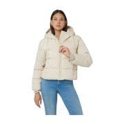 Guess Daisy Logo Puffer Vinterjacka Damer Beige Beige, Dam