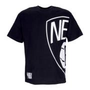 New Era Brooklyn Nets Logo Oversized Tee Svart/Vit Black, Herr