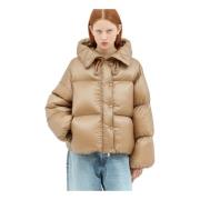 Moncler Quiltad Huva Dunjacka Beige, Dam