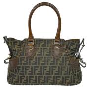 Fendi Vintage Pre-owned Canvas handvskor Brown, Dam