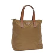 Prada Vintage Pre-owned Nylon prada-vskor Beige, Dam