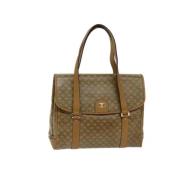 Celine Vintage Pre-owned Canvas handvskor Beige, Dam