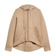 Max Mara Weekend Oversized Hoodie i mjuk jersey Beige, Dam