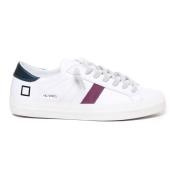 D.a.t.e. Vita lädersneakers med spruckna detaljer White, Dam