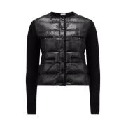 Moncler Vadderad ullkardigan - Elegant Klassisk Black, Dam