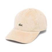 Lacoste Corduroy Bomullkeps med Logopatch Beige, Herr