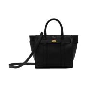 Mulberry Mini Zipped Bayswater Svart Läder Väska Black, Dam