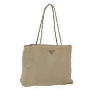 Prada Vintage Pre-owned Nylon prada-vskor Beige, Dam