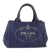 Prada Vintage Pre-owned Canvas prada-vskor Blue, Dam