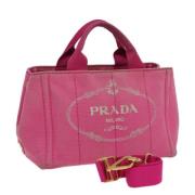 Prada Vintage Pre-owned Canvas prada-vskor Pink, Dam