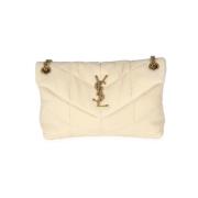 Yves Saint Laurent Vintage Pre-owned Tyg axelremsvskor Beige, Dam