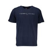 Tommy Hilfiger Blå Bomull T-shirt med Logodetalj Blue, Herr