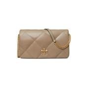 Tory Burch Diamant Quilt Kedjeplånbok - Taupe Beige, Dam