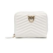 Pinko Chevron Quilted Leather Zip Wallet White, Dam