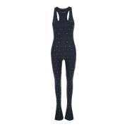 Andamane Svart Kristall Jumpsuit med Strass Detaljer Black, Dam