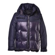 Baldinini Down jacket in blue nylon Blue, Herr