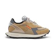 RUN OF Camel Mocka Läder Sneakers med Memory Gel Brown, Herr