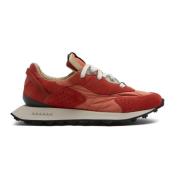 RUN OF Korall Split Läder Sneakers Orange, Dam