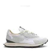 RUN OF Neon M Sneaker Off White Splitläder Beige, Herr