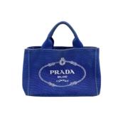 Prada Vintage Pre-owned Canvas prada-vskor Blue, Dam