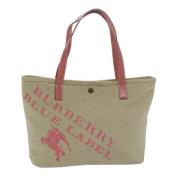 Burberry Vintage Pre-owned Canvas axelremsvskor Beige, Dam