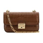 Michael Kors Karamell läder Tribeca axelväska Brown, Dam