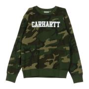 Carhartt Wip Camo Crewneck Sweatshirt Laurel/White Green, Herr