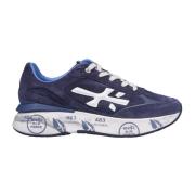 Premiata Blå Sneakers med Vitt Logotyp Blue, Herr