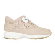 Hogan Läder Sneakers Nude & Neutrals Beige, Dam