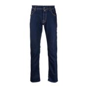 Jacob Cohën Indigo Blå Straight-Leg Jeans Blue, Herr