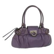 Salvatore Ferragamo Pre-owned Pre-owned Laeder handvskor Purple, Dam