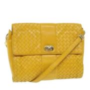 Bottega Veneta Vintage Pre-owned Laeder axelremsvskor Yellow, Dam